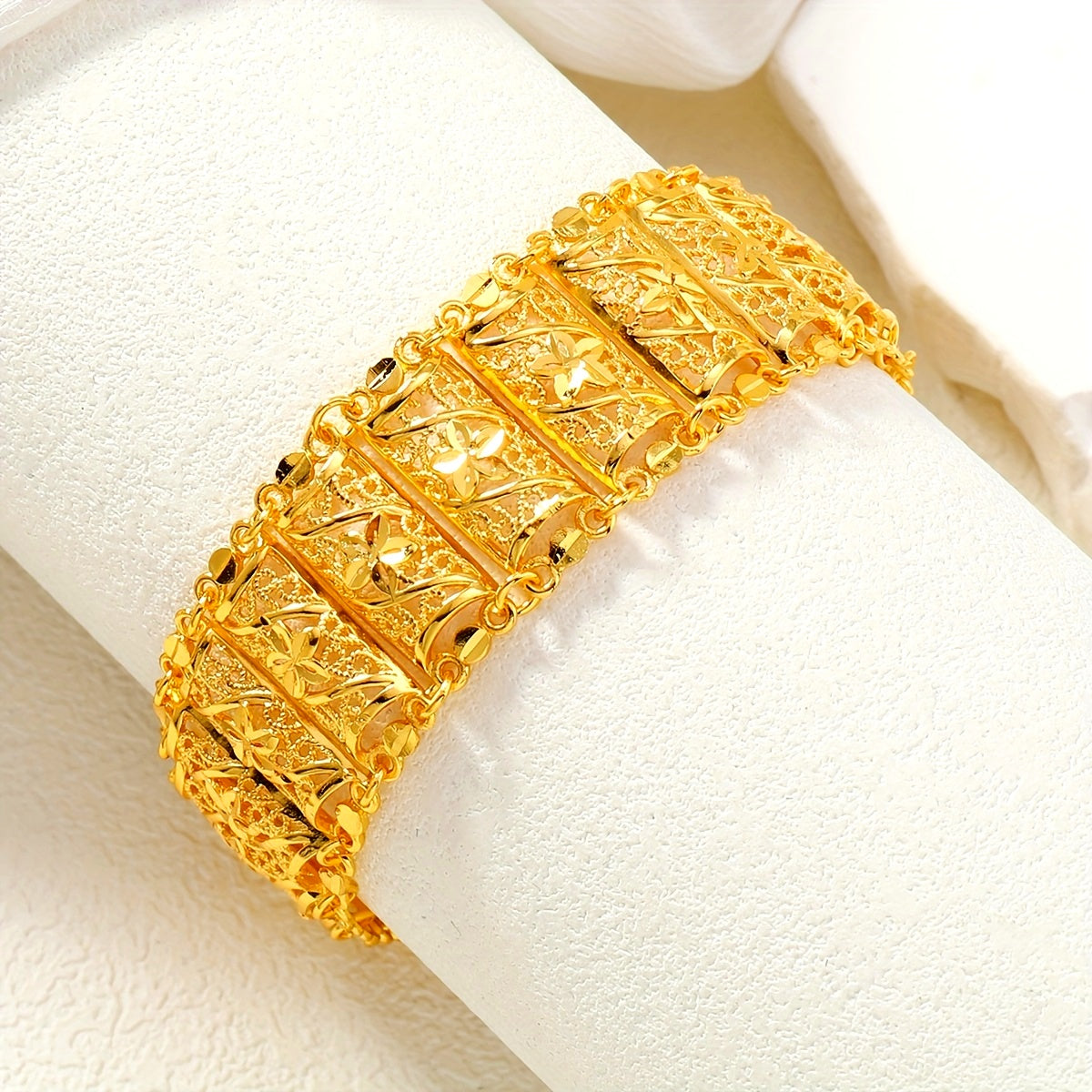 Floral Bangle Bracelet for Women Elegant Wedding Jewelry