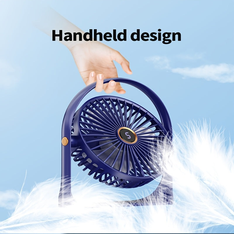 Compact USB Rechargeable Table Fan with Clip-On, Quiet 5W Personal Fan