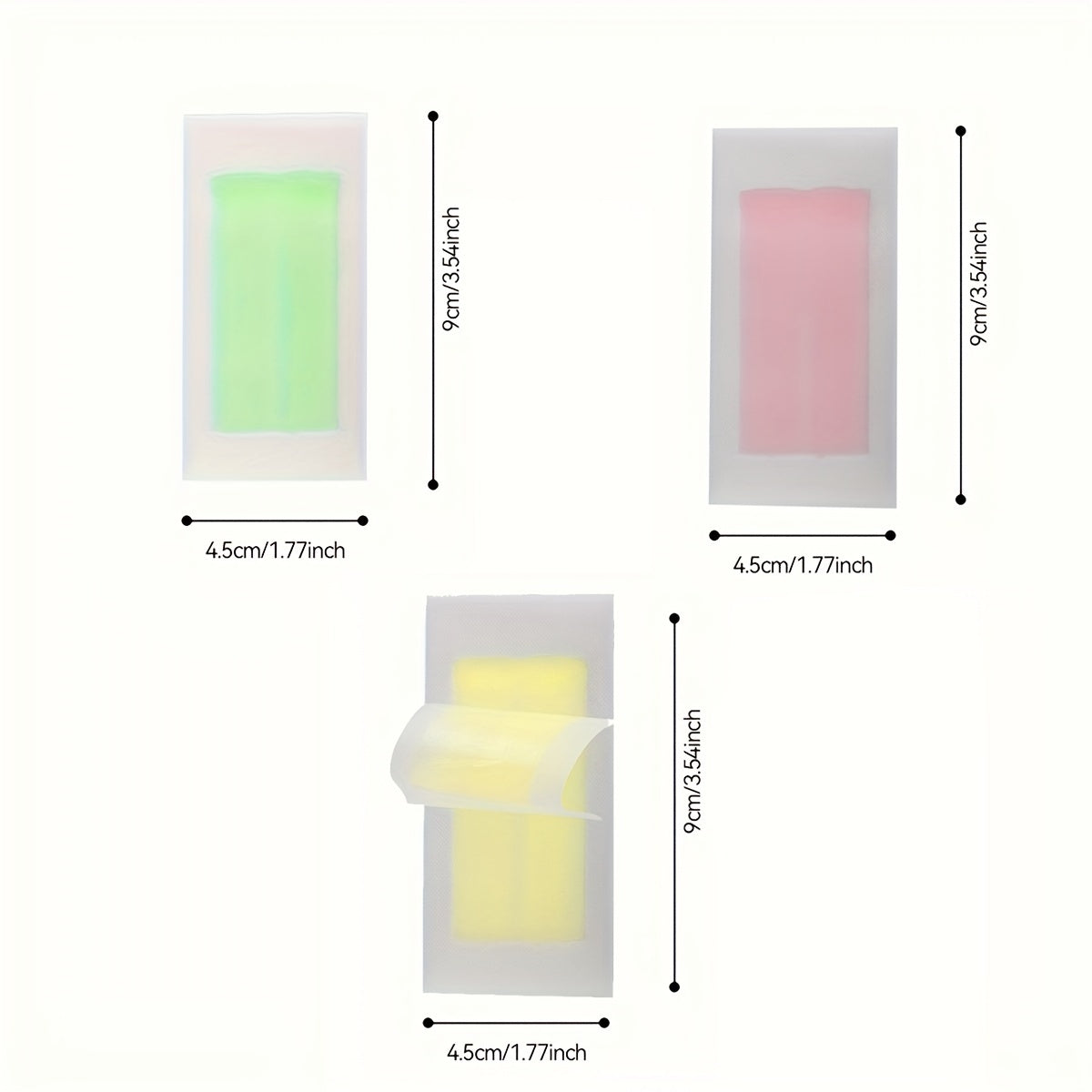 Tiras de cera depilatoria de aloe vera verde 20 pequeñas desechables, indoloras, para cuerpo y rostro