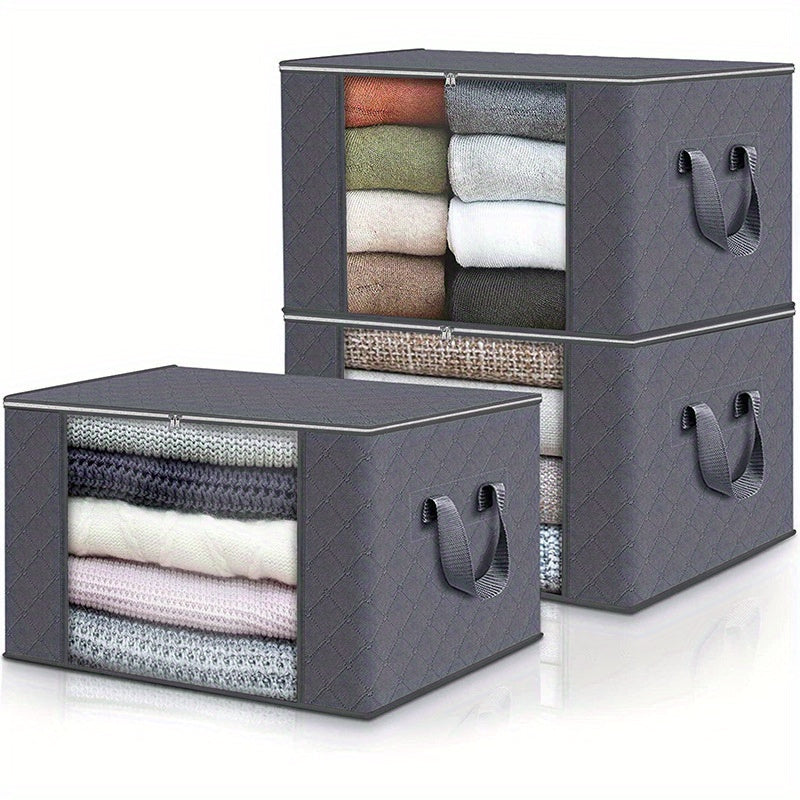 Foldable Fabric Storage Bins Set of 3 or 6 for Closet Organization in Bedroom Dorm