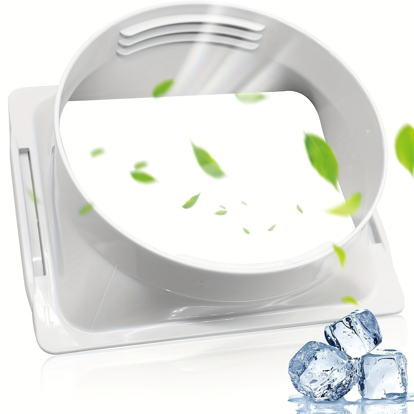 White Portable AC Exhaust Hose Coupler with Green Leaf Design Flexible Connector
