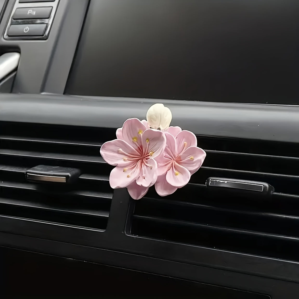 Conjunto de ambientadores para coche con aroma floral, diseño de peonía, clip de ventilación para interior del coche
