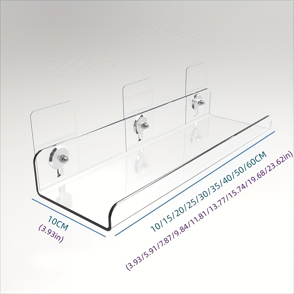 Acrylic Bathroom Shelf Wall Mount Punch-Free Toilet Storage Organizer