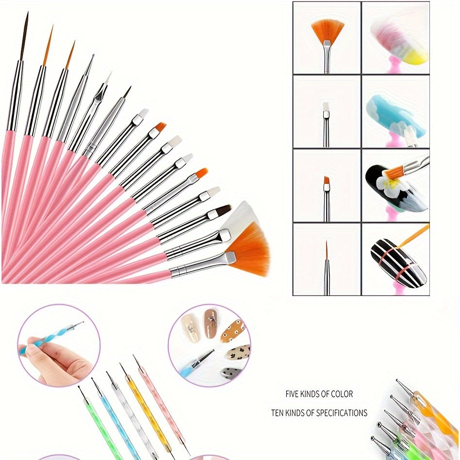 Stainless Steel Nail Art Tool Set with UV Nail Lamp and Polisher for DIY Manicure