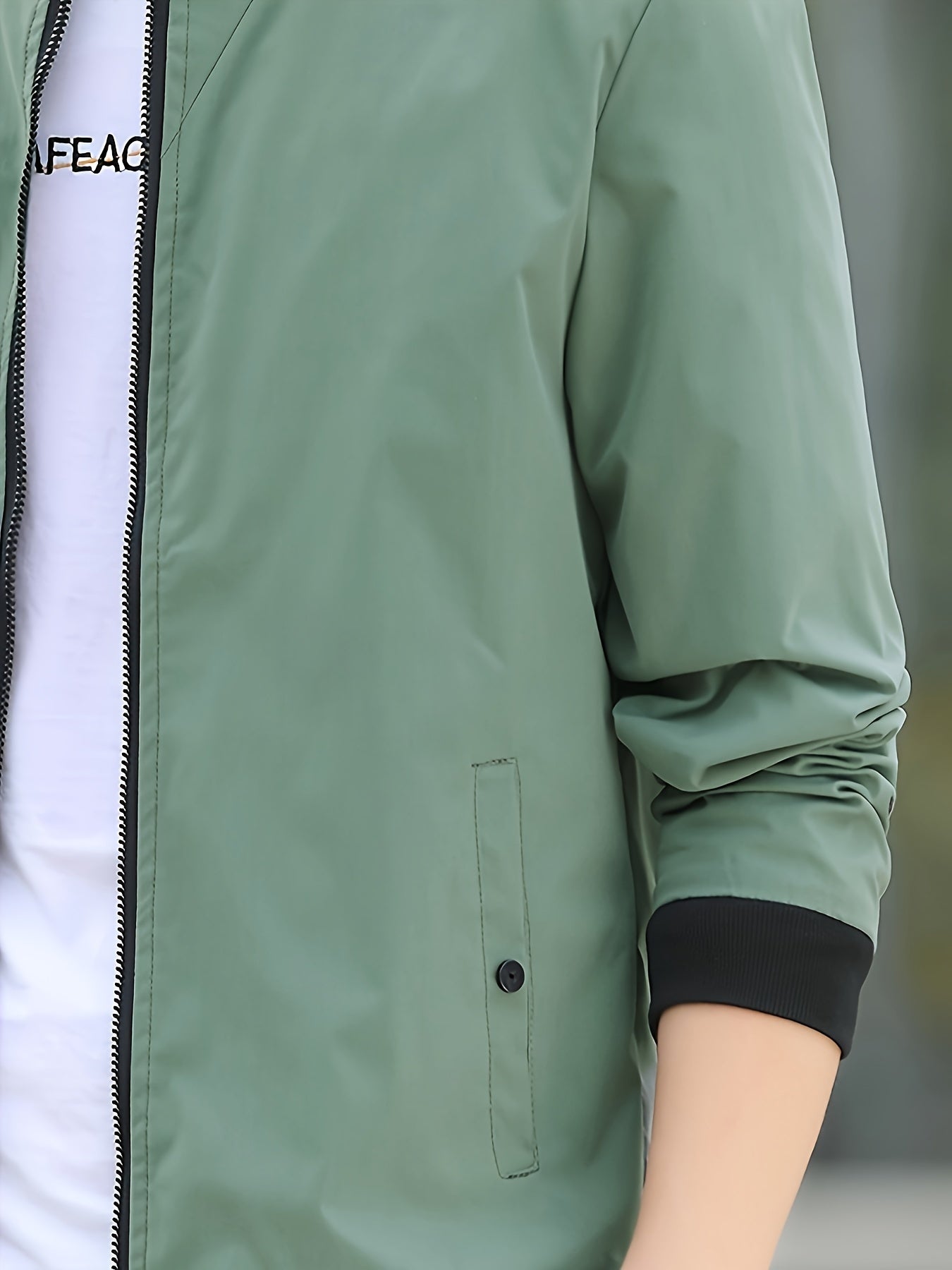 Women's Polyester Long Sleeve Jacket Green Casual Semi-Formal Coat