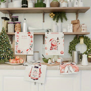 Set of 4 Christmas Kitchen Towels Snowflake Tree Decor 18x66 cm