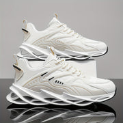 Men's Low-Top Sneakers with PU Upper Rubber Sole Casual Sports Shoes