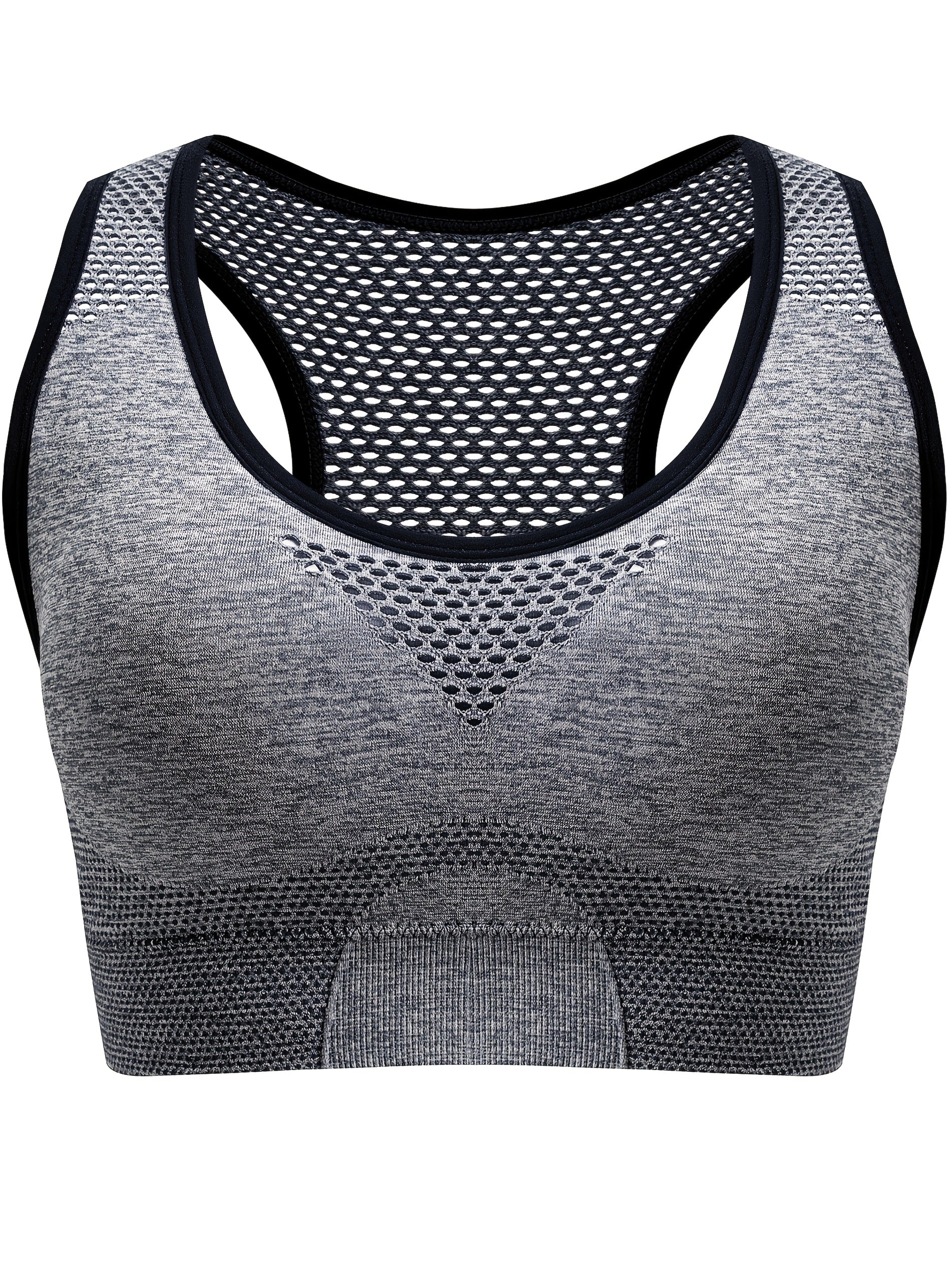 Women's Seamless Hollow-Out Sports Bras 3 Pack Breathable Nylon Yoga Top