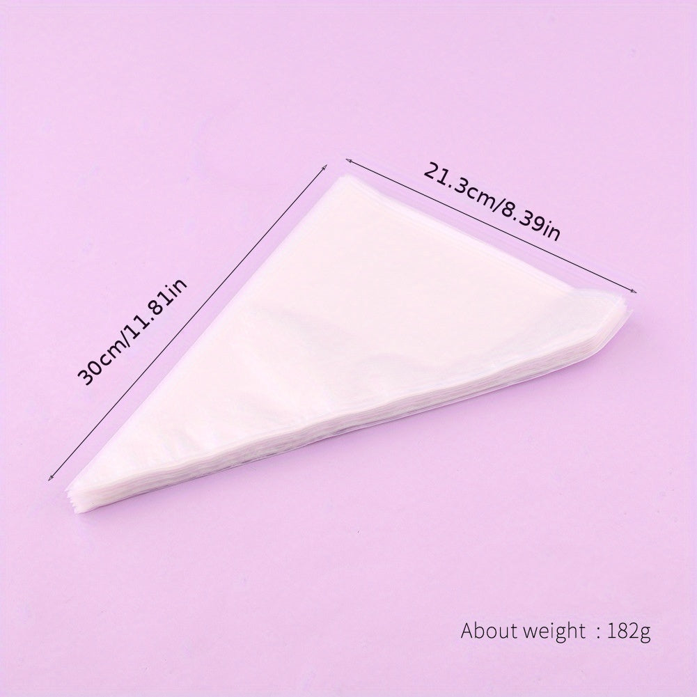 Pack of 100 Thickened Disposable Cream Piping Bags for Baking and Decorating