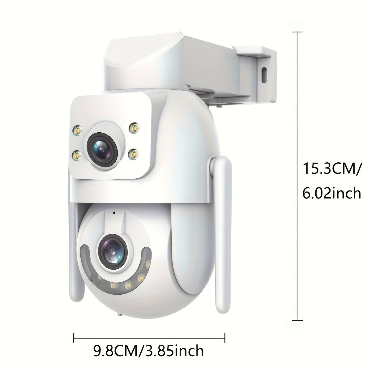 Dual-Screen 3MP Security Camera with PTZ WiFi Motion Tracking Night Vision