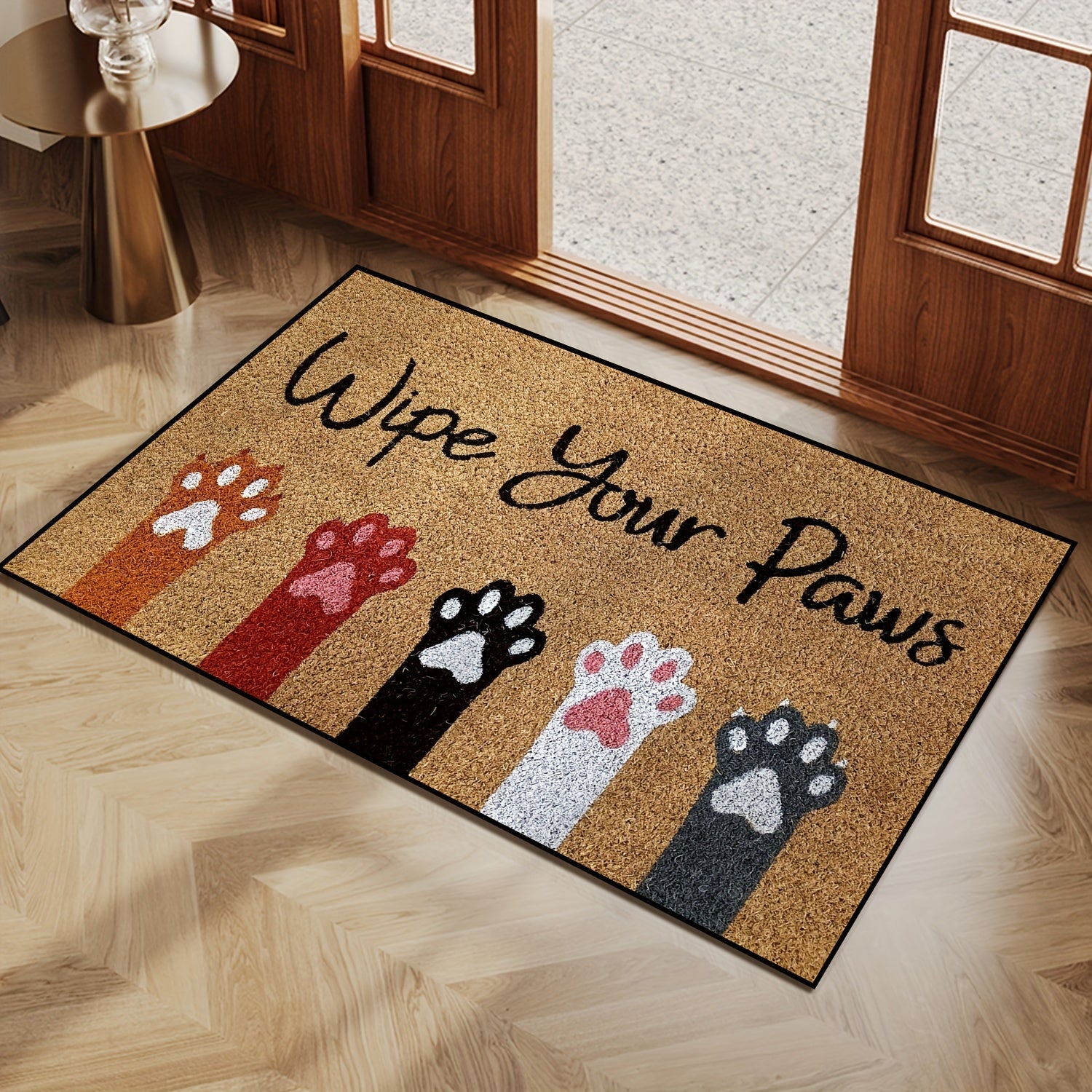 All-Season Cat Scratch Welcome Mat, Non-Slip, Machine Washable Entryway Rug