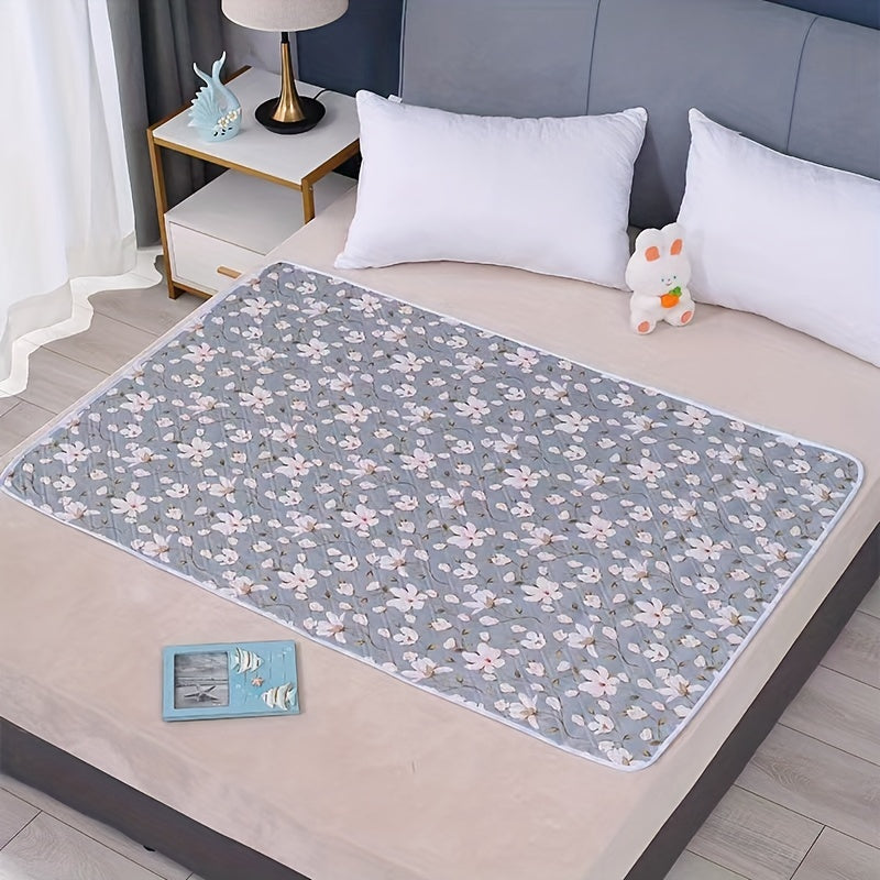 Reusable Waterproof Bed Pad Pink with White Heart High Absorbency Incontinence