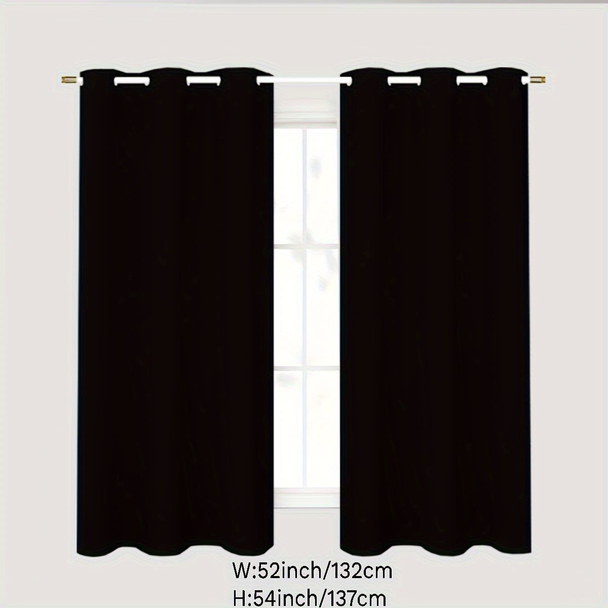Gray Blackout Curtains for Bedroom Living Room Thermal Insulation Noise Reduction 1PC