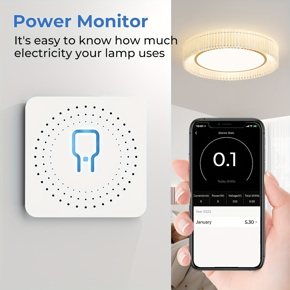 Interruptor inteligente de potencia WiFi ZigBee de 2 vías Mini 16A, control por app y voz para electrónica