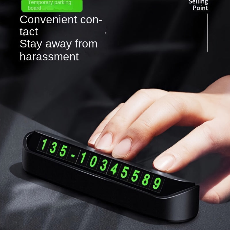 Plastic Car Dashboard Parking Number Plate Interior Accessory