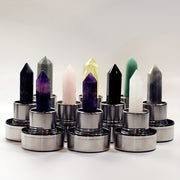 Sun'iy kristal suv shishasi, ametist va oq kristalli cho'zilgan tosh dizayni bilan