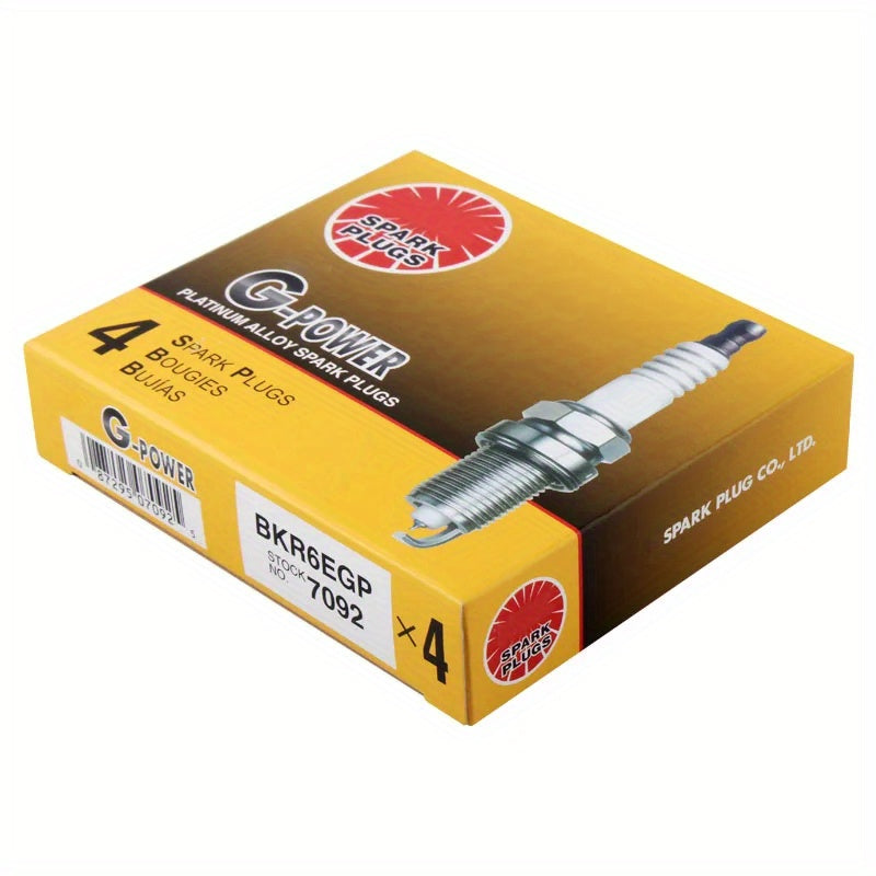 4pcs Spark Plugs White Gold for Compact Cars Automotive Replacement