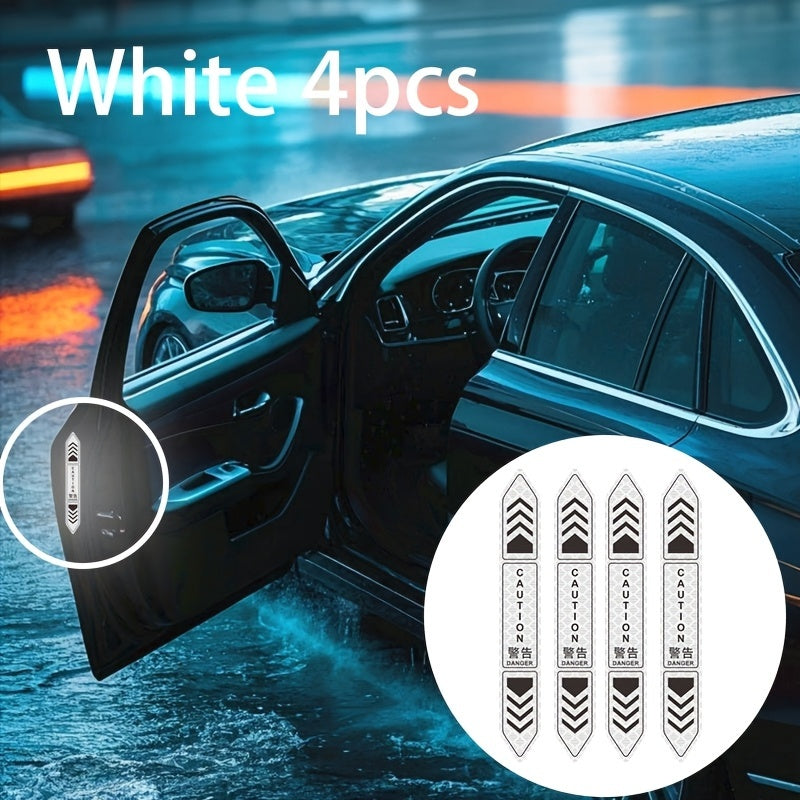 4 dona Avtomobil eshigi ogohlantirish stikerlari, yorituvchi lenta, kechqurun ko'rinish uchun tananing chiziqlari