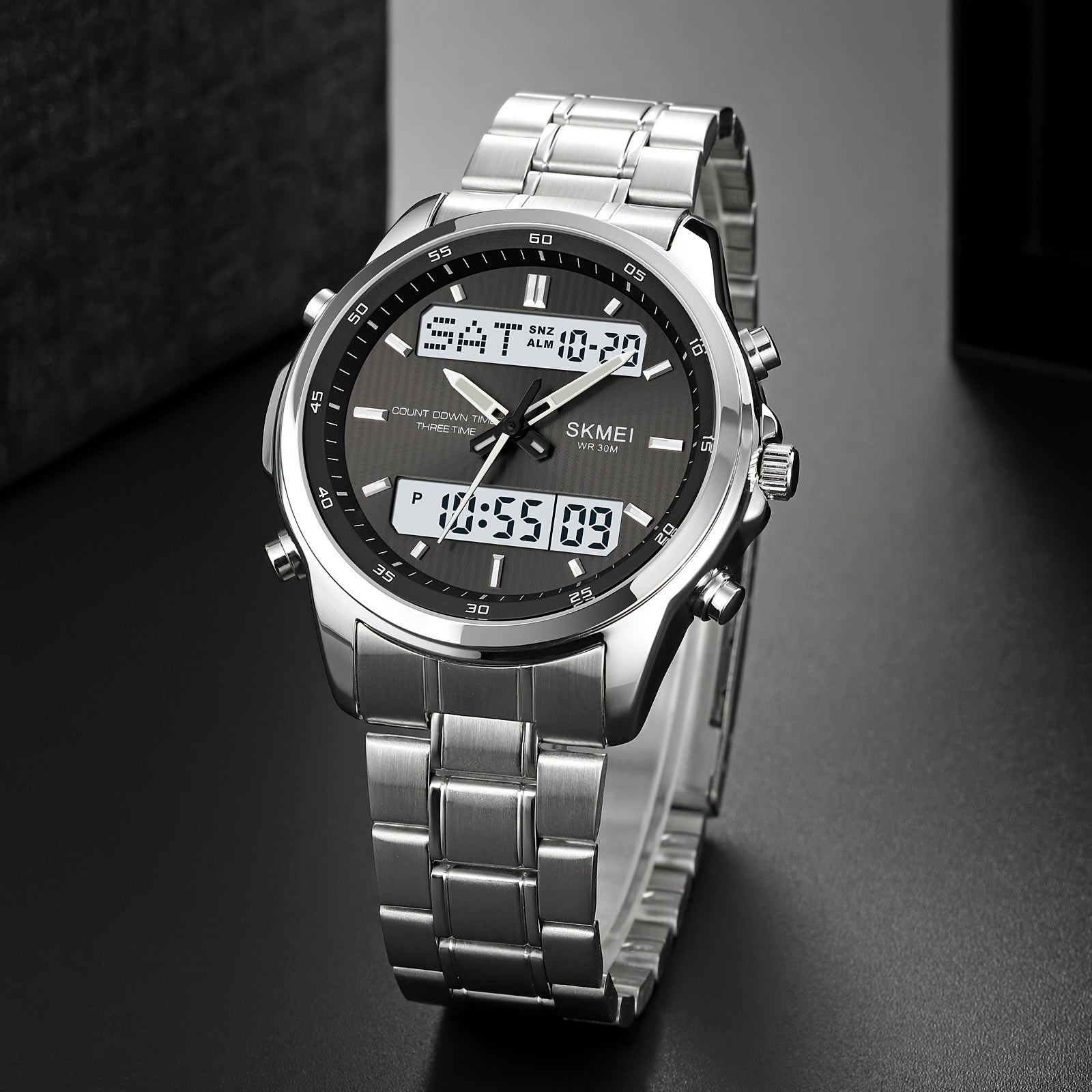 Men's Sports Smartwatch with Double Display Chronograph Luminous Alarm