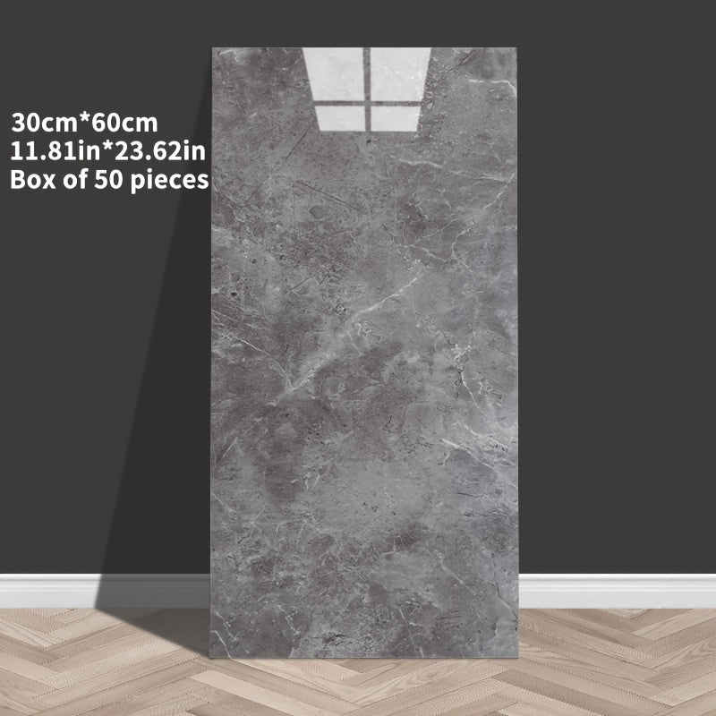 Marble Effect Self-Adhesive Wall Tiles Vinyl Waterproof Easy to Clean for Bathroom Kitchen Living Room Bedroom Pack of 10 20 or 50