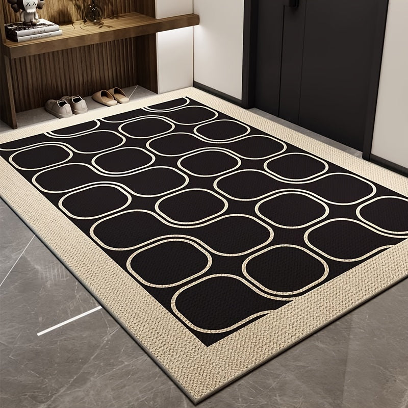 Uy kirish joyi uchun mustahkam ichki gilam - Polyester tolasi bilan zamonaviy minimalist doormat, suvni yaxshi so'radigan, sirpanmaydigan, faqat qo'l bilan yuvish uchun mo'ljallangan kutib olish mato.