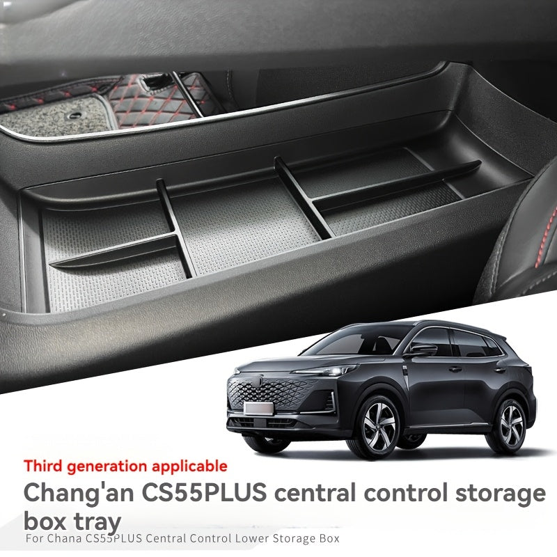Center Console Storage Box Tray TPE Multi-Compartment Organizer for Vehicle