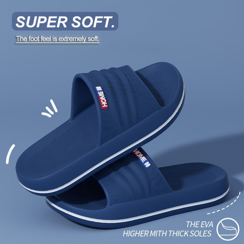 Zapatillas de interior para hombre con suela gruesa de EVA, antideslizantes, antimanchas, casuales, minimalistas, para todas las estaciones