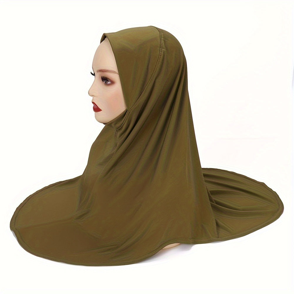 Women's Solid Color Amira Hijab Breathable Lightweight Muslim Headscarf