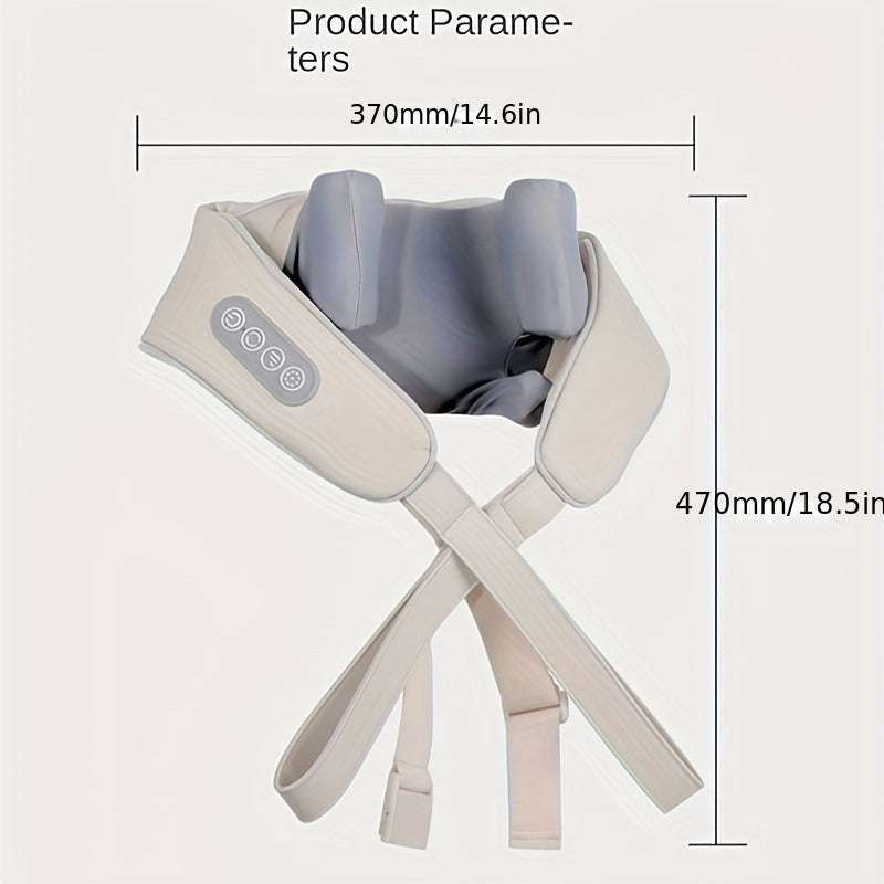 Ko'p funksiyali massaj shali, issiqlik bilan, USB orqali zaryadlanadigan, bo'yin, yelka, orqa, belni yengillashtirish uchun.