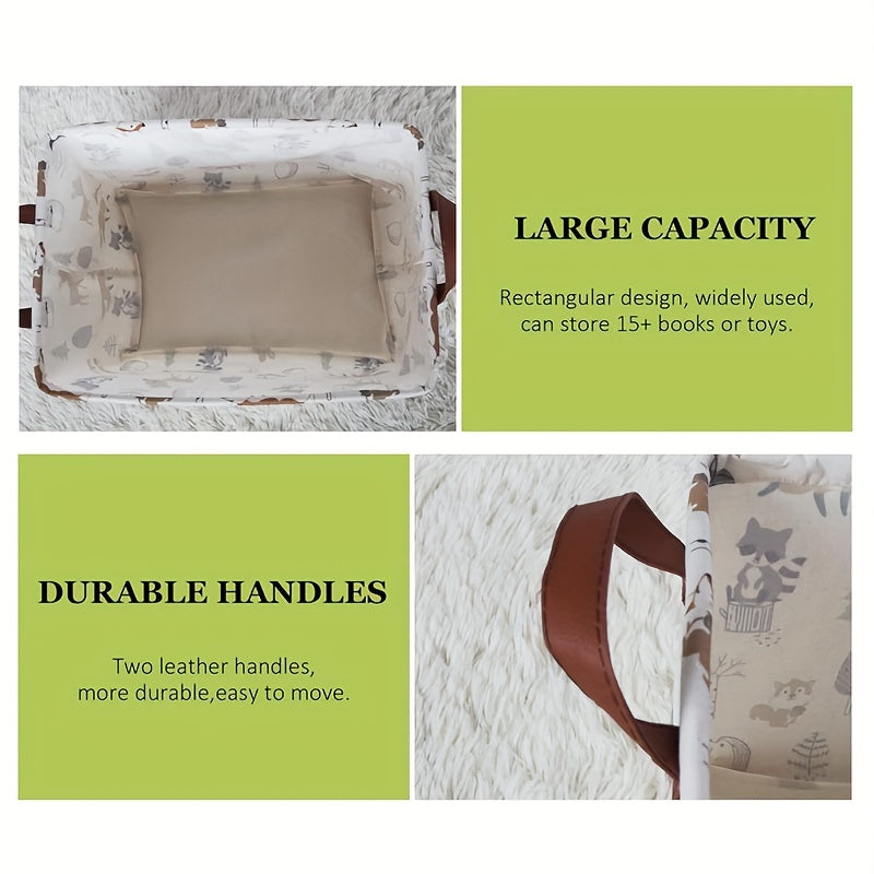 Rectangular Foldable Storage Basket for Books Laundry and Gift Use