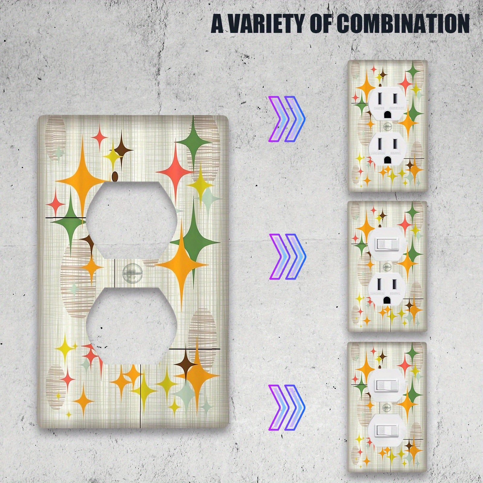 Mid-Century Modern Wall Plate Decorative Light Switch Cover Easy to Clean Versatile for Home Decor