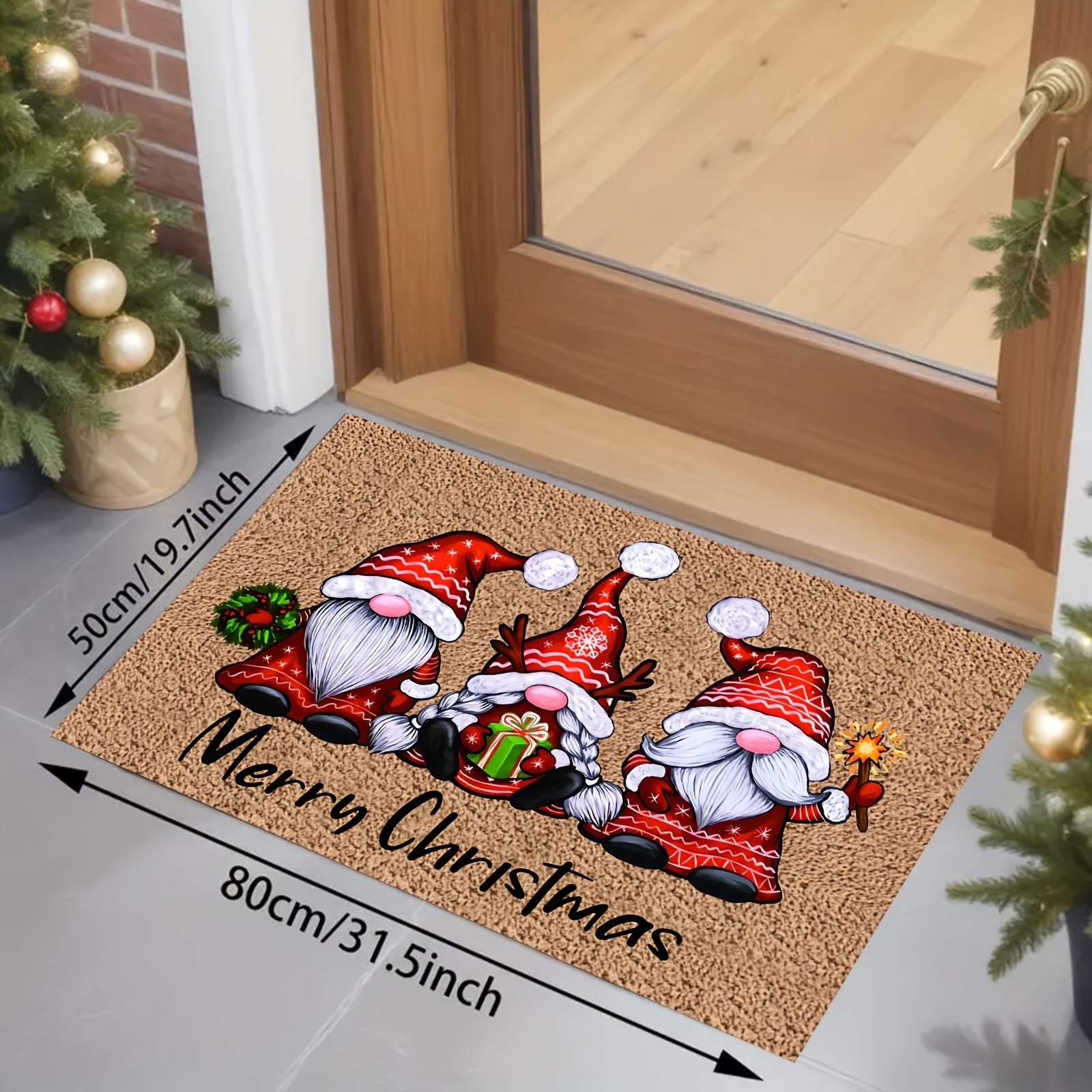 Holiday Velvet Rug Non-Slip Backing Entryway Bedroom Kitchen Bathroom