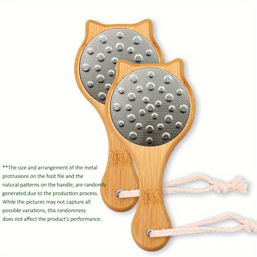 Lima de pies de doble cara con mango de bambú para eliminar callos y cuidado de pies 1 o 2 piezas