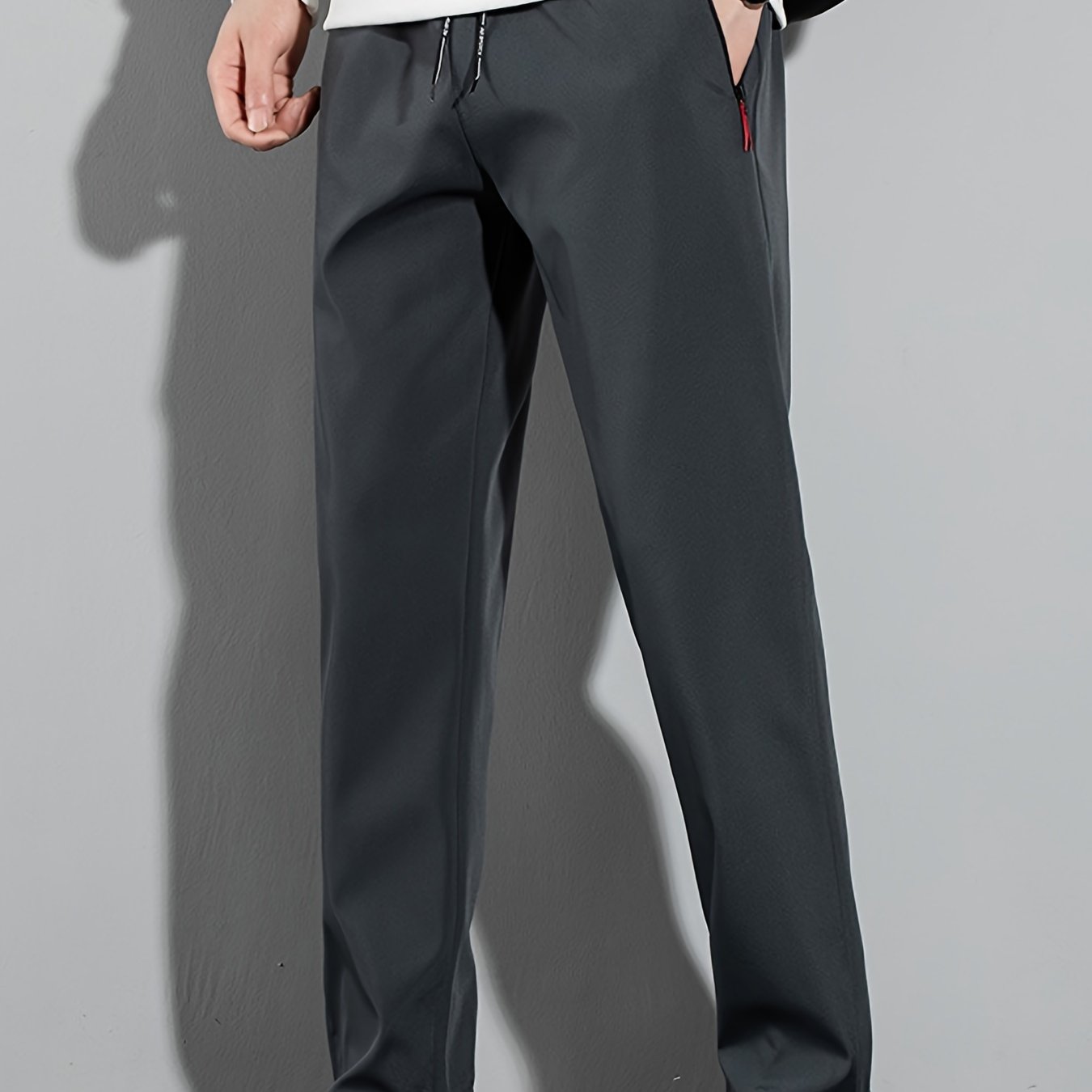 Men's Plus Size Joggers with Zipper Detail Casual Spring Summer Polyester Loose Fit