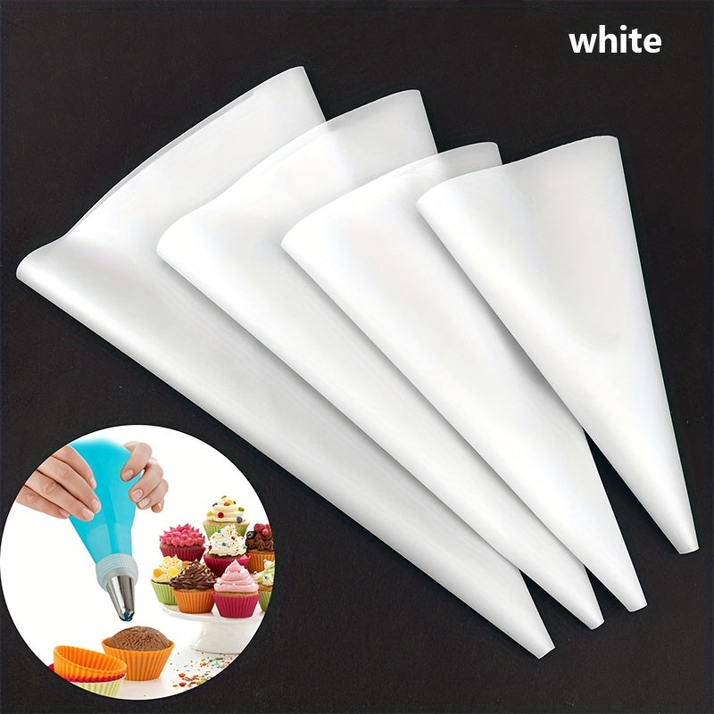 Set of 4 Reusable Silicone Piping Bags for Cake Decorating and Baking