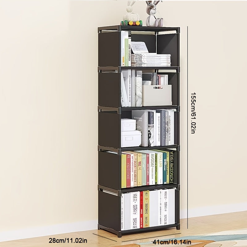 Metal Bookshelf with Multiple Tiers and Easy Assembly in 5 Colors