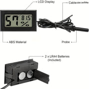4/6/12 Pcs Mini Digital Hygrometer Thermometer with Probe for Reptile Incubator