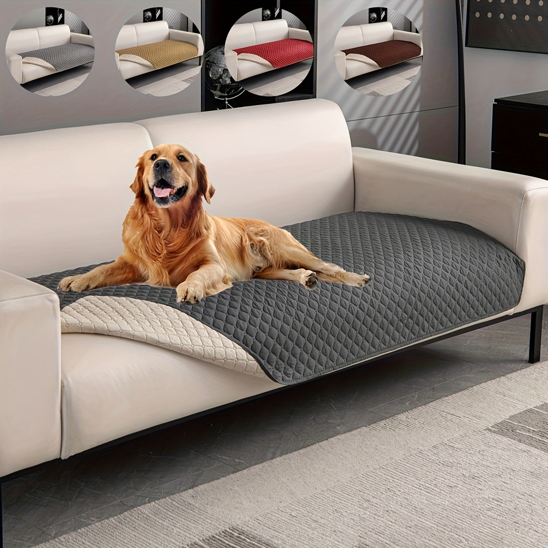 Pet Sofa Cover Four Seasons Machine Washable Fits 1-4 People Polyester