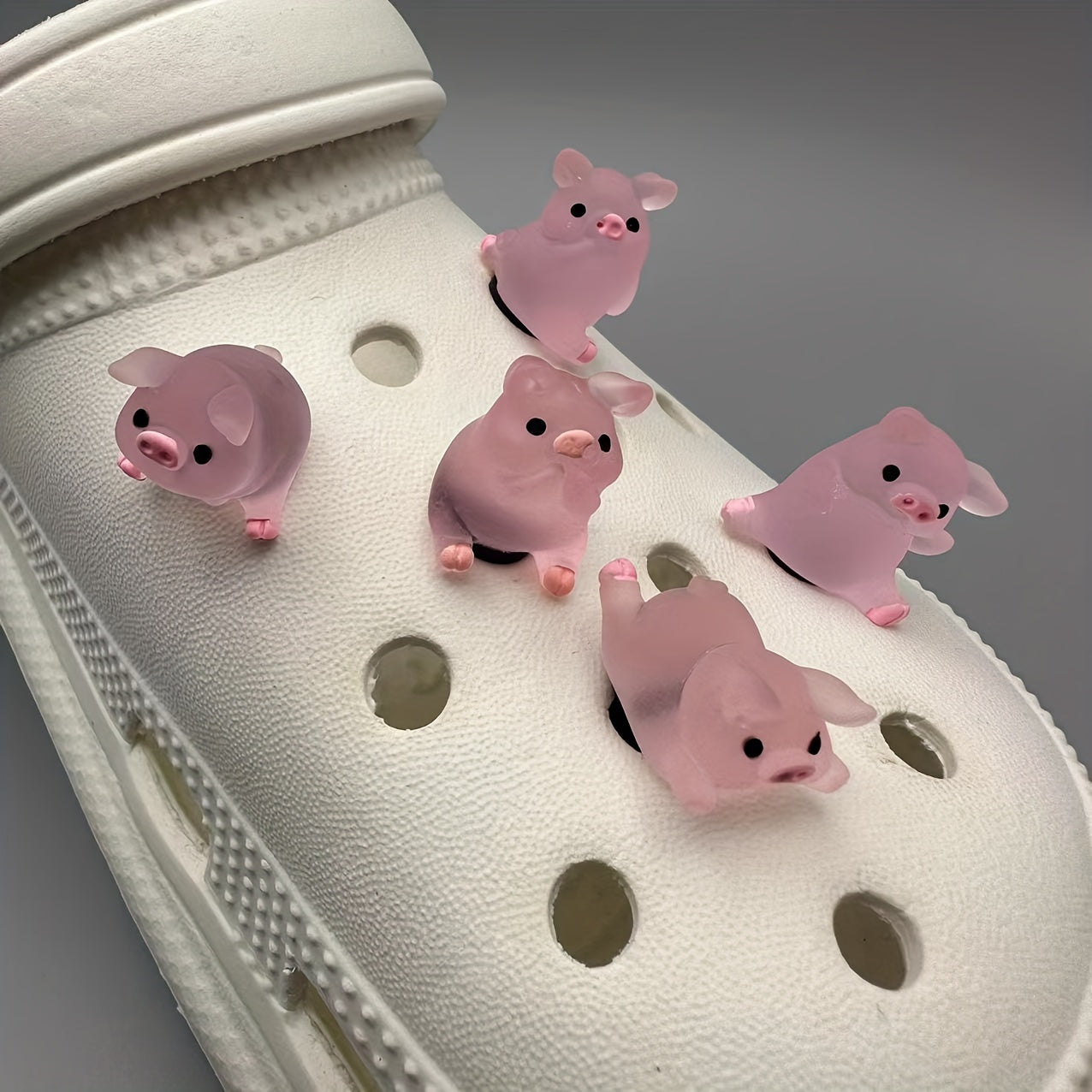 5PCS Cute Piggy Shoe Charms Set Plastic Accessories for Clogs and Sandals