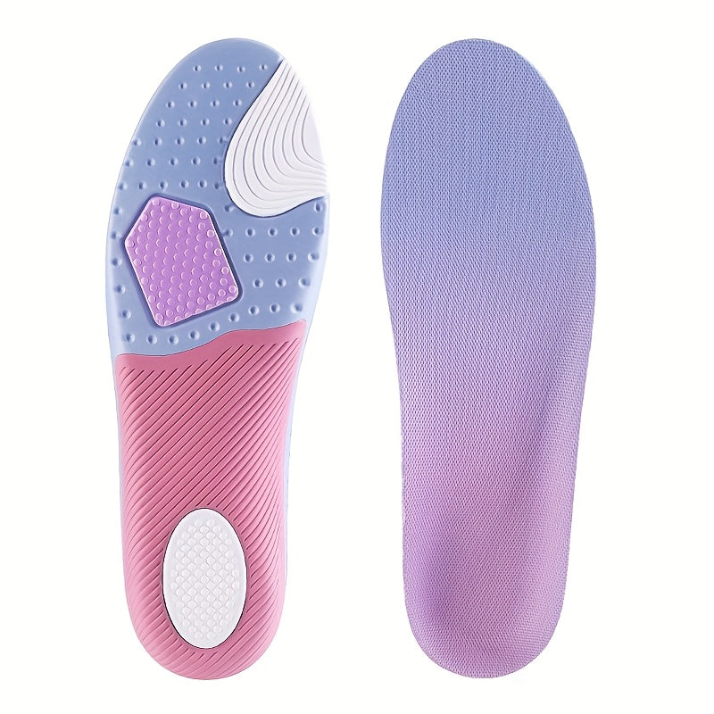 Women’s 4D Soft Sports Shoe Insoles with Arch Support Pink Purple Breathable