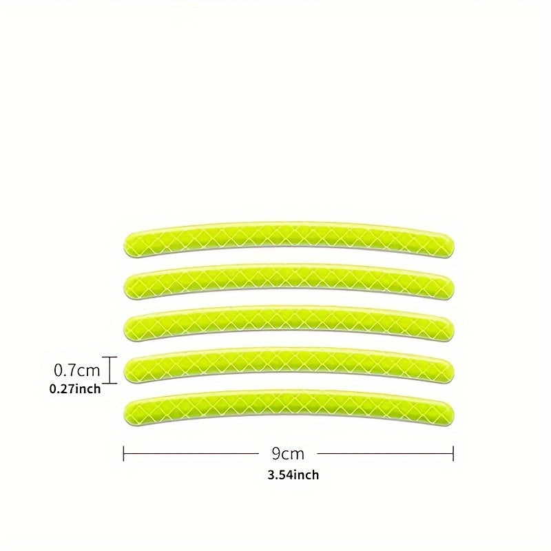 20pcs Reflective Green and Silver Car Wheel Stickers Safety Tire Warning for Vehicles