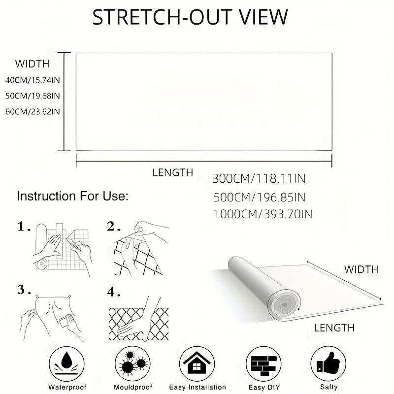 Waterproof Peel and Stick Marble Wallpaper Vinyl Self-Adhesive Wall Covering for Kitchen Backsplash and Furniture