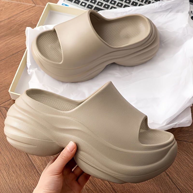 Women's Slip-On Sandals EVA Cushioned Open-Toe Black White Indoor Outdoor