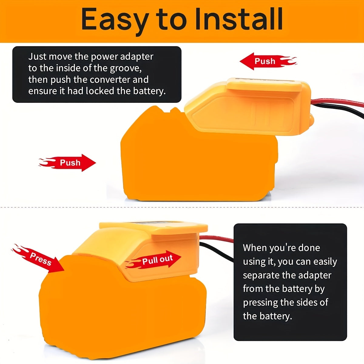 18V/20V to 12V Battery Converter Voltage Regulator 15A 180W with Fuse Switch