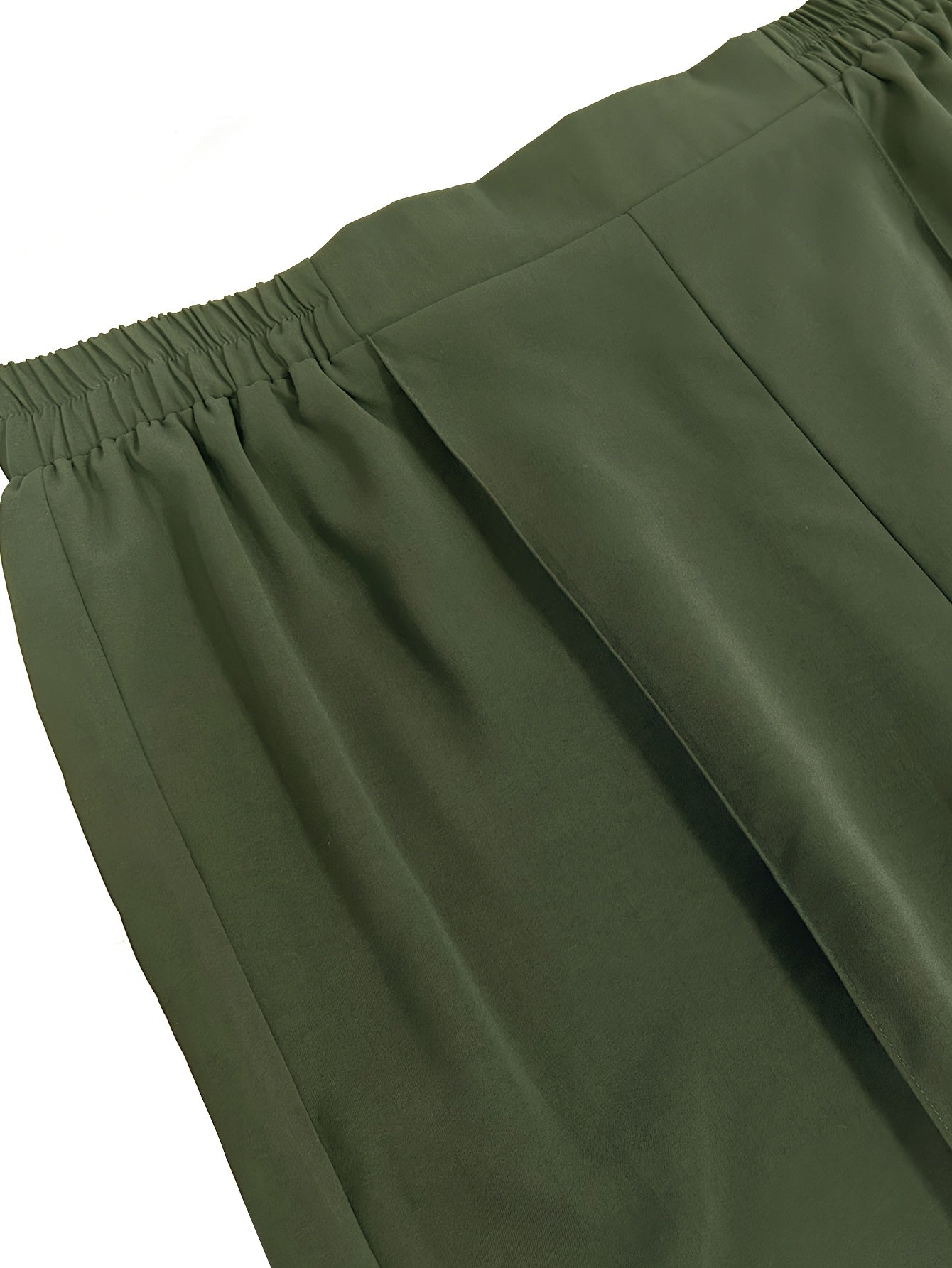 Women's Plus Size Bermuda Shorts Brown Woven Fabric Elastic Waist Straight Fit Summer Casual