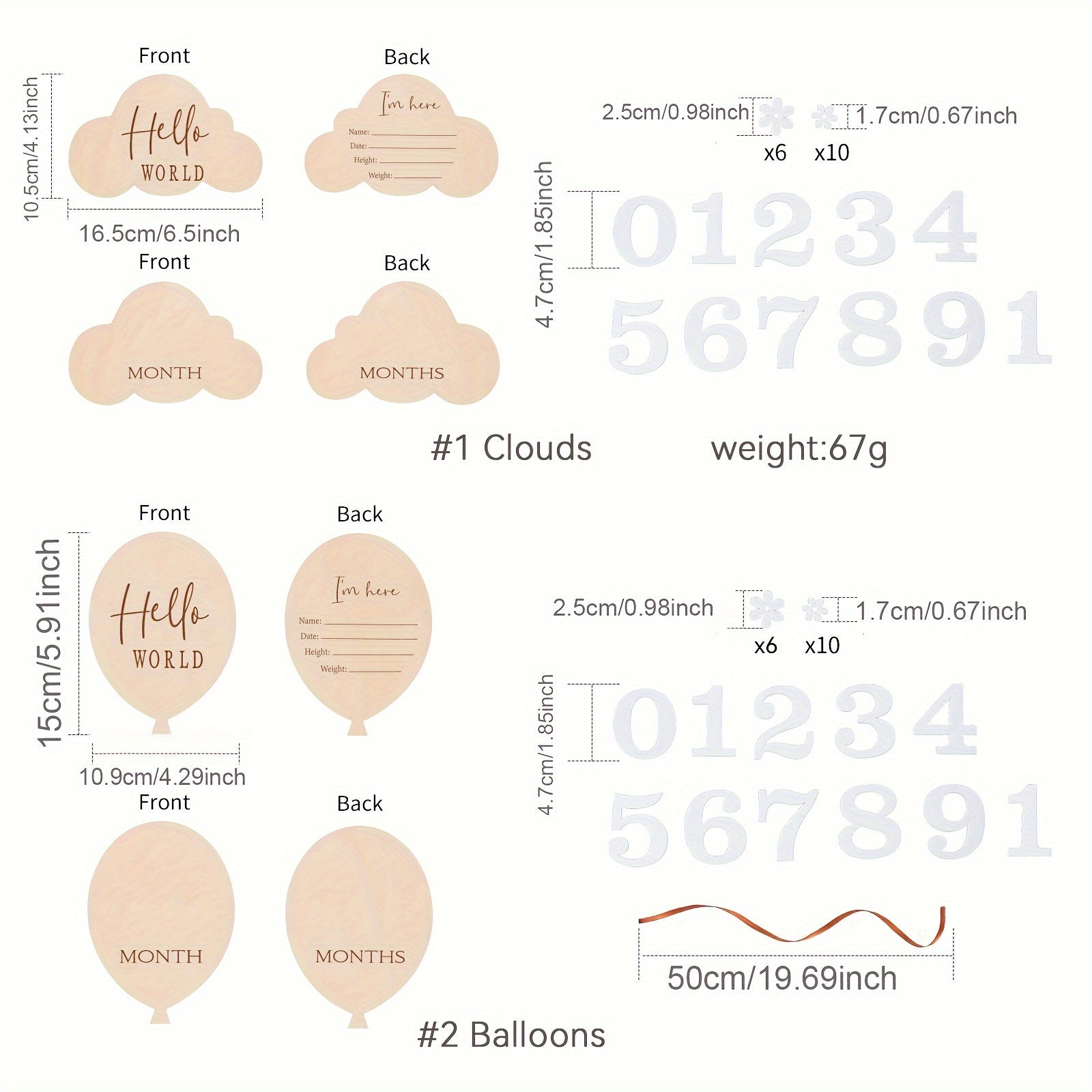 Набор деревянных блоков для вех - идеально подходит для запечатления фотографий месяца рождения, облакообразные блоки для декорирования с шарами и праздниками, прекрасный сувенир для воспоминаний, идеальный подарок на детский душ.