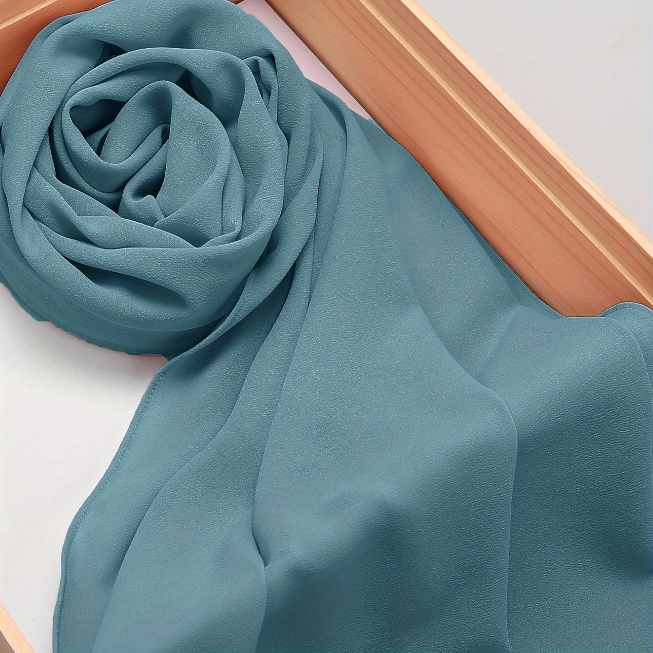 Woven Polyester Chiffon Hijab Scarf Solid Color Lightweight Muslim Head Cover for Casual Ramadan