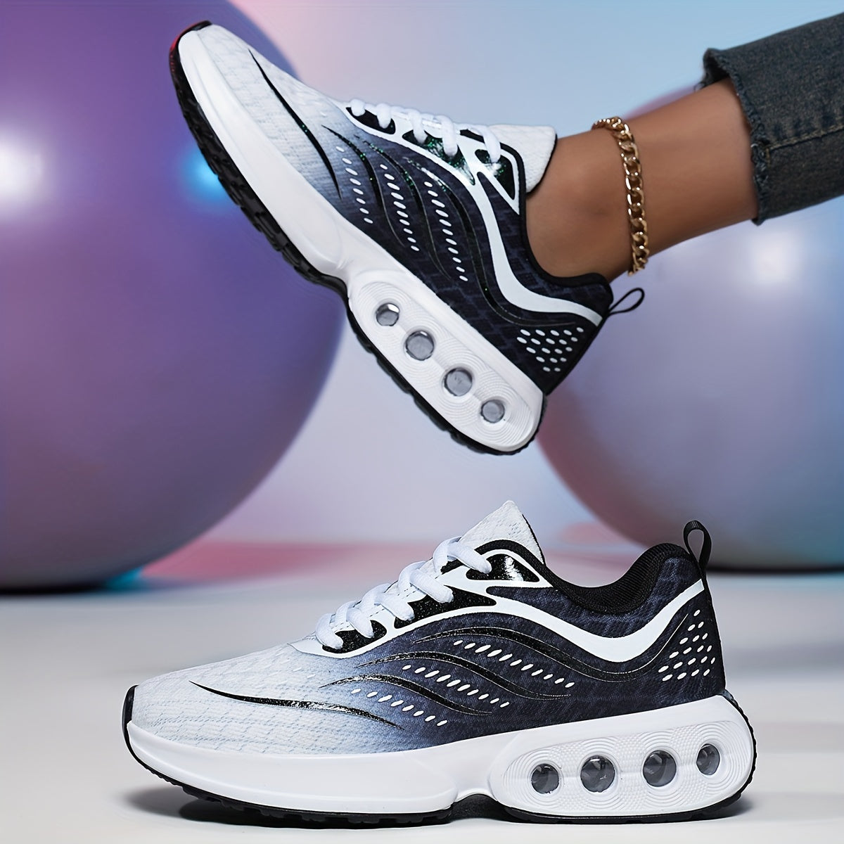 Women’s Air Cushion Sneakers Low-Top Running Shoes Breathable Casual