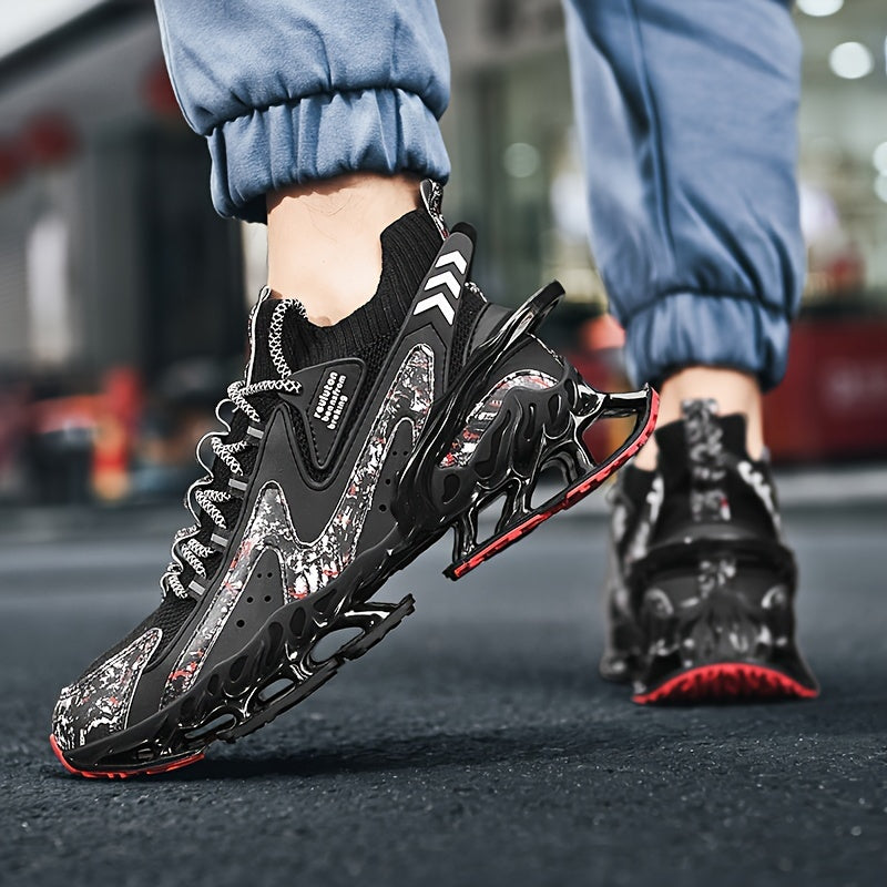 Men's Breathable Mesh Casual Sneakers Low Top with Soft Shock-Absorbing Sole