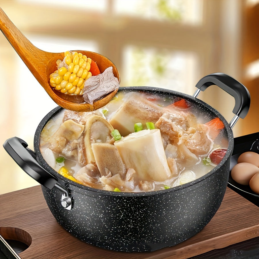 Cast Iron Non-Stick Soup Pot with Handle, Large Capacity for Stewing and Cooking